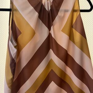 Wishlist Tan and Cream Chevron Blouse